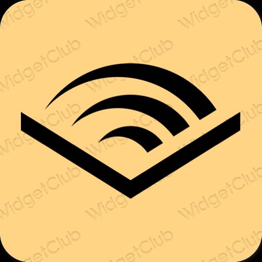 Ästhetisch Orange Audible App-Symbole