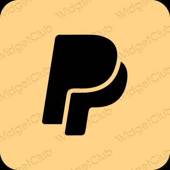 Estetický oranžový Paypal ikony aplikací