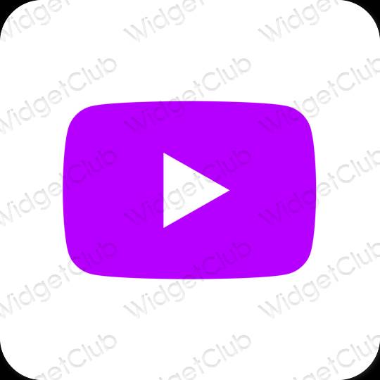 Esthétique rose néon Youtube icônes d'application
