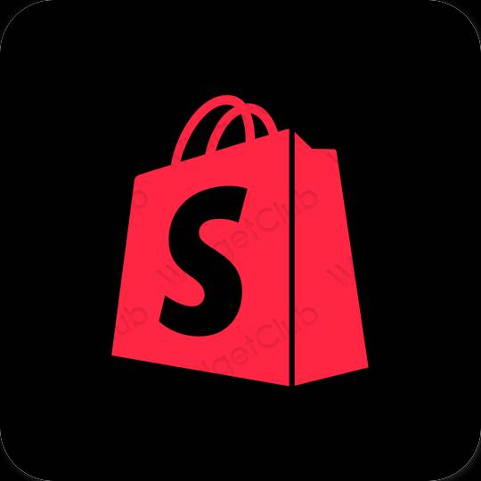Estetik hitam Shopify ikon aplikasi