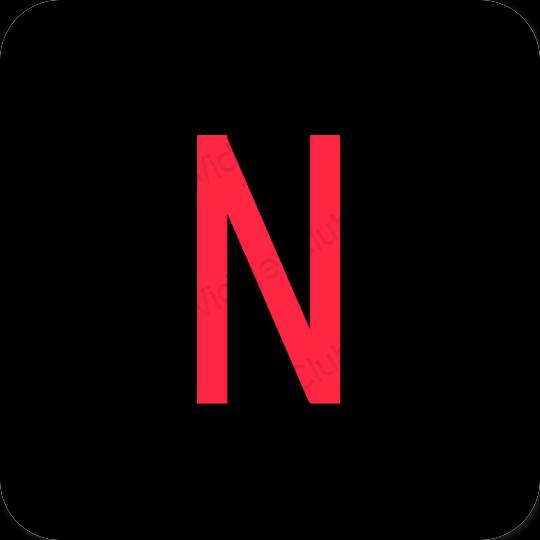 審美的 黑色的 Netflix 應用程序圖標