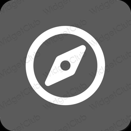 Естетичен сиво Safari икони на приложения