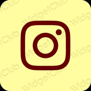 Естетичен жълто Instagram икони на приложения