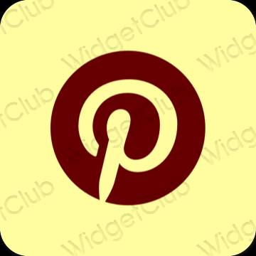 جمالي أصفر Pinterest أيقونات التطبيق