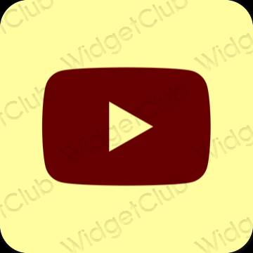 Æstetisk gul Youtube app ikoner