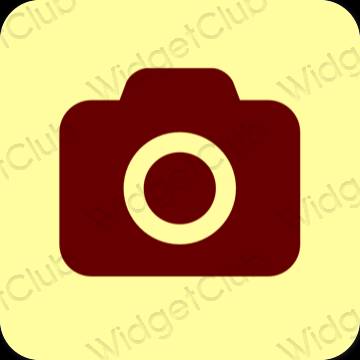 Aesthetic yellow Camera app icons