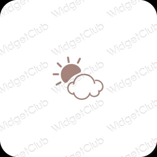 Esthetische Weather app-pictogrammen