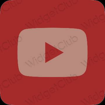 Aesthetic red Youtube app icons