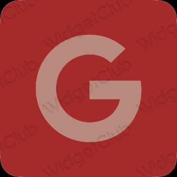 زیبایی شناسی قرمز Google آیکون های برنامه