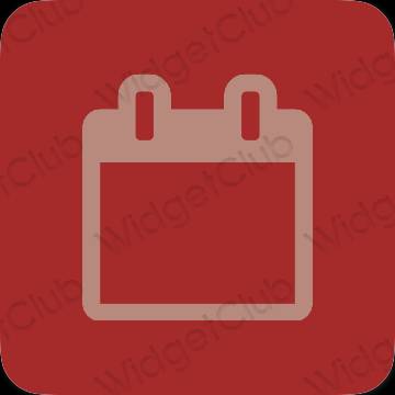 Aesthetic red Calendar app icons