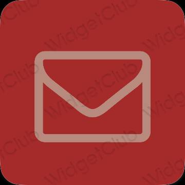 Aesthetic red Mail app icons