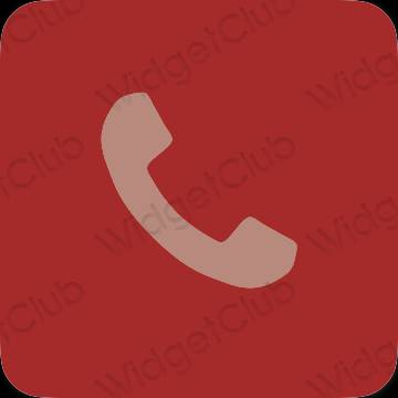 Aesthetic red Phone app icons