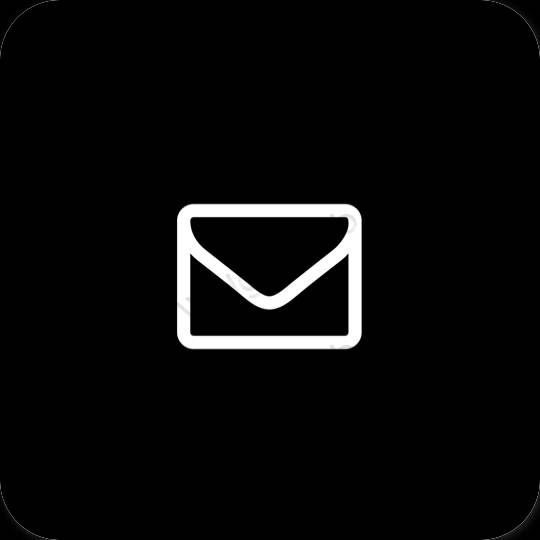 Estetis hitam Mail ikon aplikasi