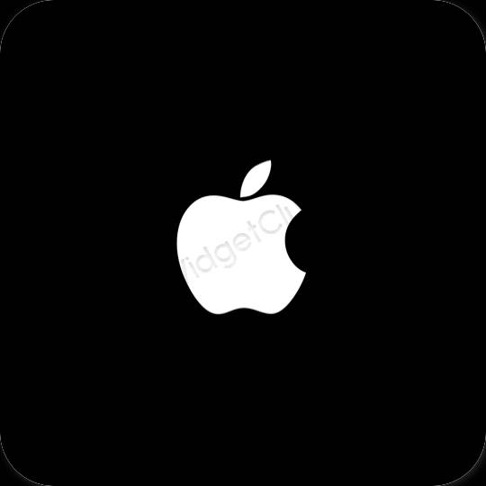 Aesthetic black Apple Store app icons