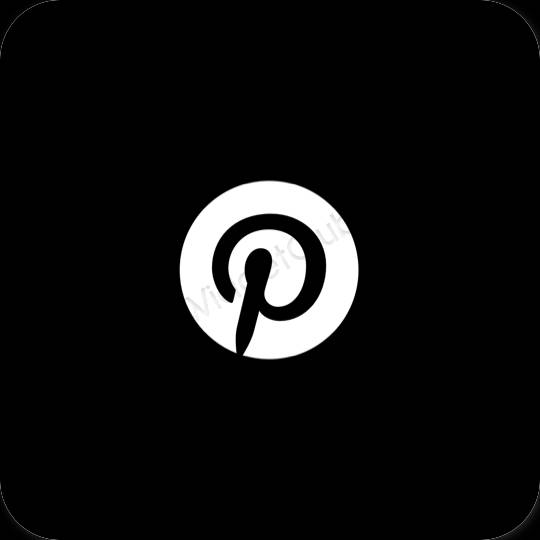 Estetski crno Pinterest ikone aplikacija