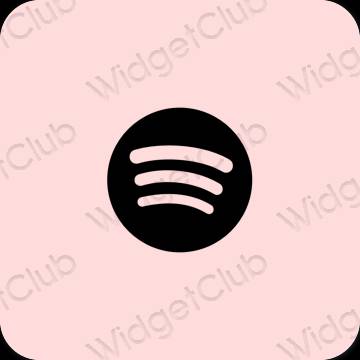 Estetický růžový Spotify ikony aplikací