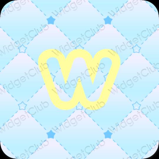 Estetico giallo Weebly icone dell'app