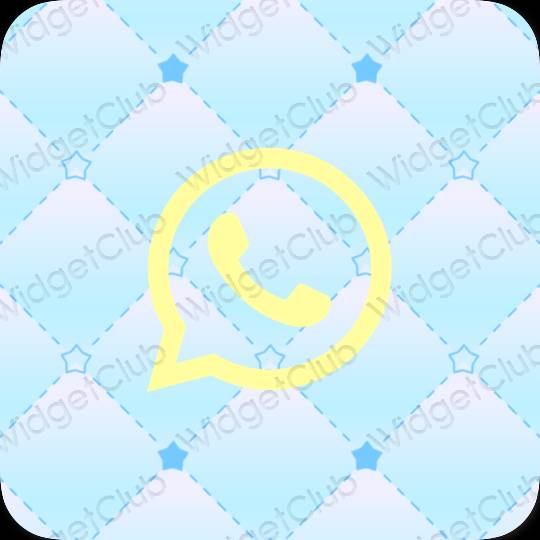 Estético amarillo WhatsApp iconos de aplicaciones