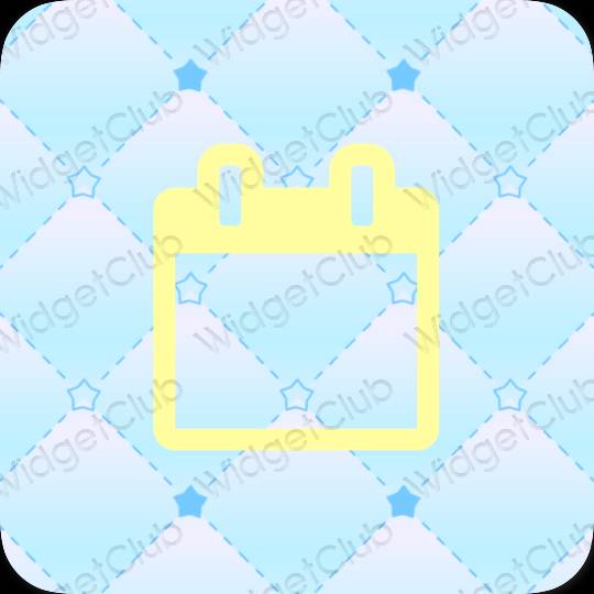 Aesthetic yellow Calendar app icons