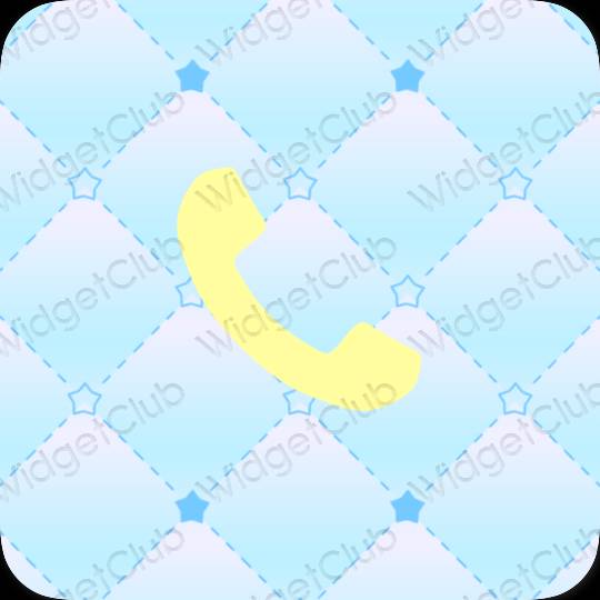 Aesthetic yellow Phone app icons