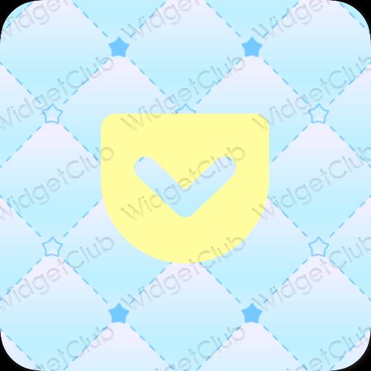 Aesthetic yellow Pocket app icons