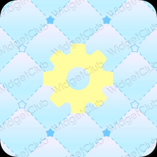 Естетичен жълто Settings икони на приложения