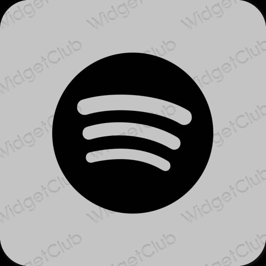 Esthétique grise Spotify icônes d'application