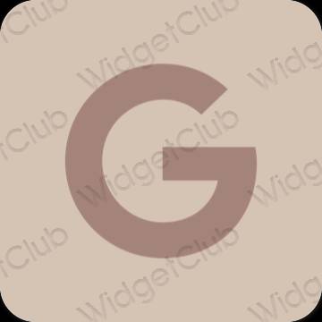 Estético beige Google iconos de aplicaciones