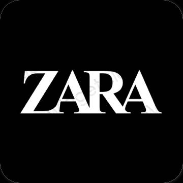 Естетичний чорний ZARA значки програм
