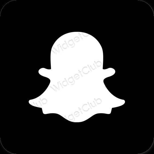 Estetico Nero snapchat icone dell'app