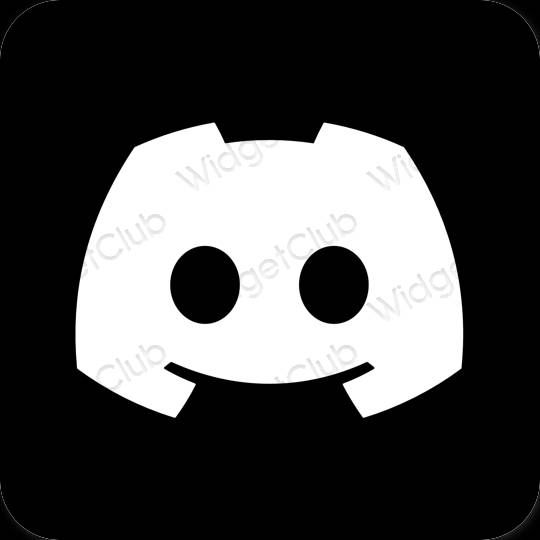 Estetis hitam discord ikon aplikasi