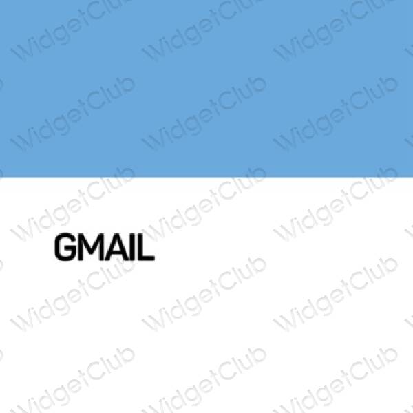 Estetico blu Gmail icone dell'app