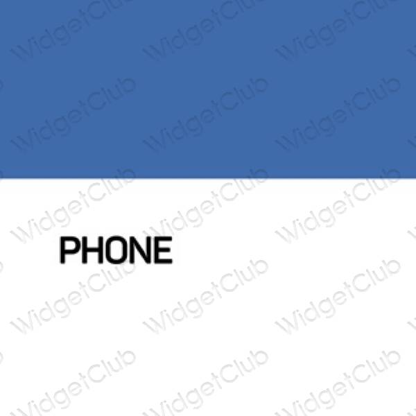 Aesthetic blue Phone app icons