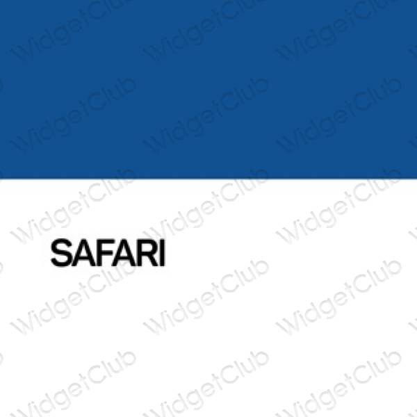 Aesthetic blue Safari app icons