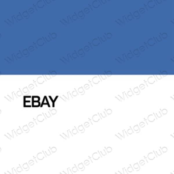 Estetik biru eBay ikon aplikasi