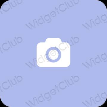 Esteetiline pastelne sinine Camera rakenduste ikoonid