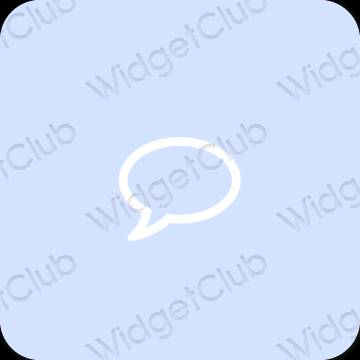 Естетичен пастелно синьо Messages икони на приложения
