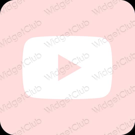Estetico rosa pastello Youtube icone dell'app