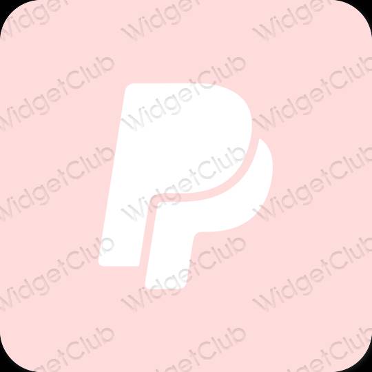 Esteettinen pastelli pinkki Paypal sovelluskuvakkeet