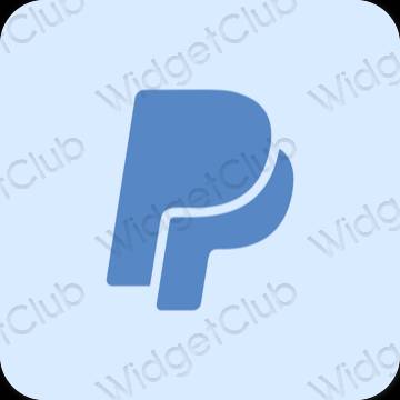 جمالي الأزرق الباستيل Paypal أيقونات التطبيق