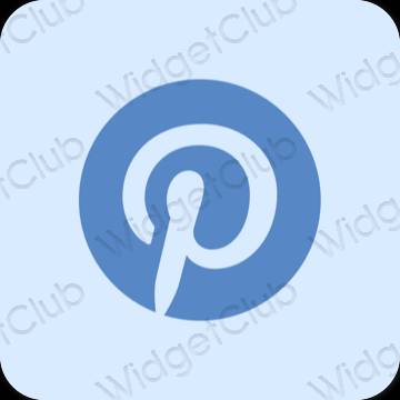 Estetski pastelno plava Pinterest ikone aplikacija