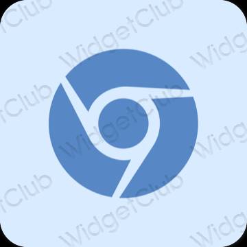 Estetsko pastelno modra Chrome ikone aplikacij