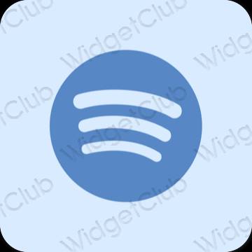 Æstetisk pastel blå Spotify app ikoner
