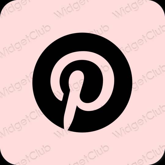 جمالي الوردي الباستيل Pinterest أيقونات التطبيق