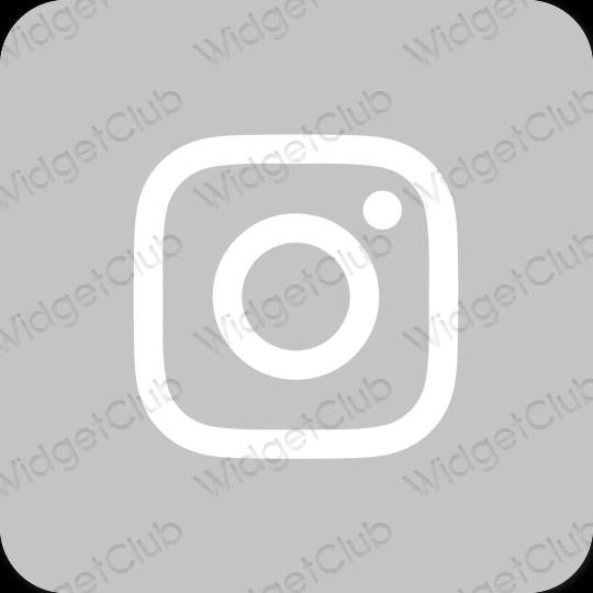 Esteettinen harmaa Instagram sovelluskuvakkeet