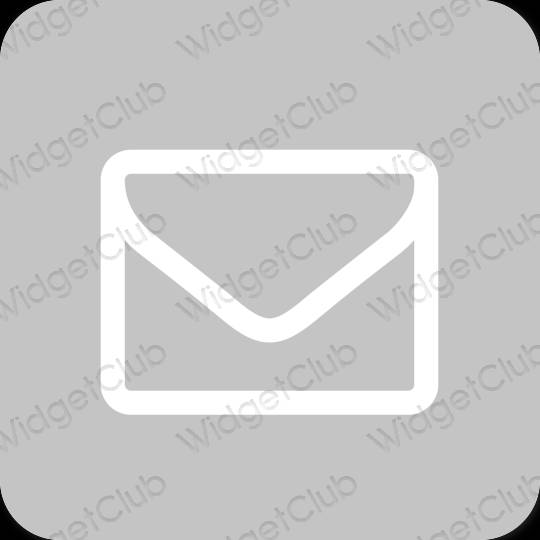 Estetický šedá Mail ikony aplikací