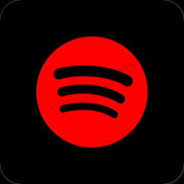 Estético negro Spotify iconos de aplicaciones