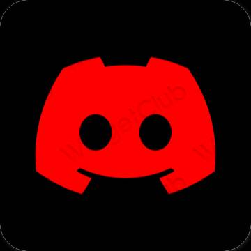 Thẩm mỹ màu đỏ discord biểu tượng ứng dụng