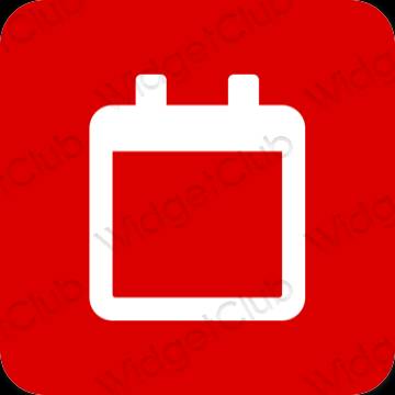 Estético vermelho Calendar ícones de aplicativos