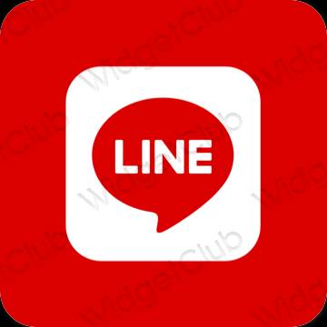 Æstetisk rød LINE app ikoner